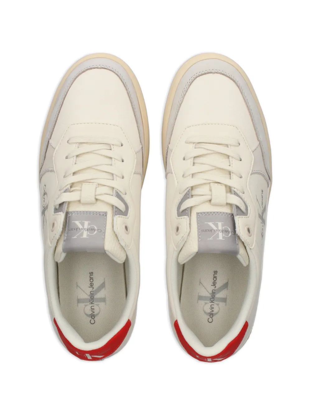 Calvin Klein Panelled Logo-print Sneakers in Neutrals, view 4