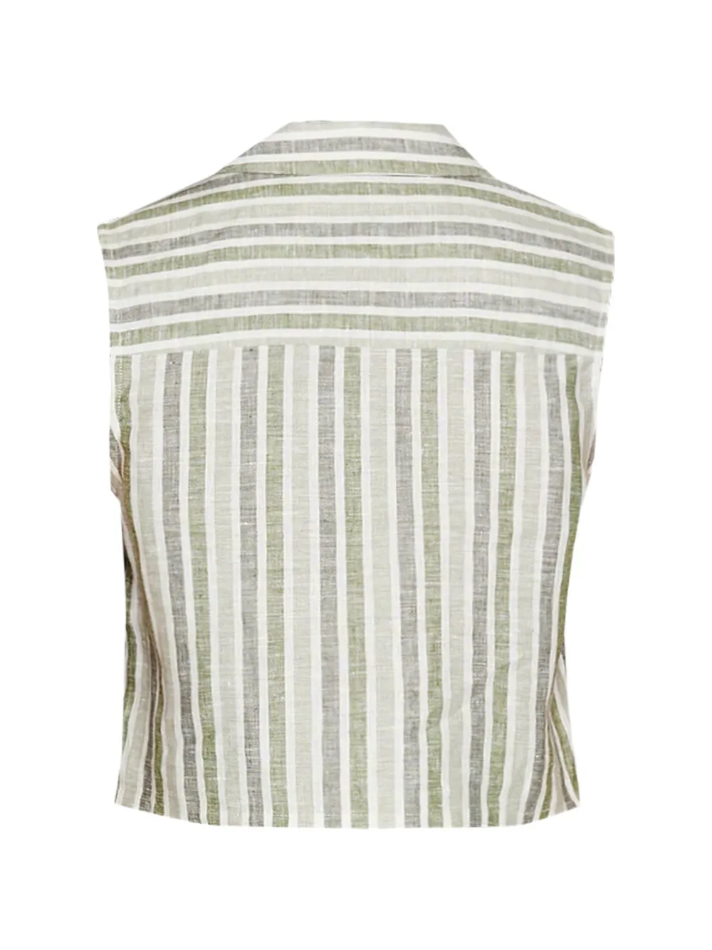 HEVRON Katja cropped blouse met strepen Groen