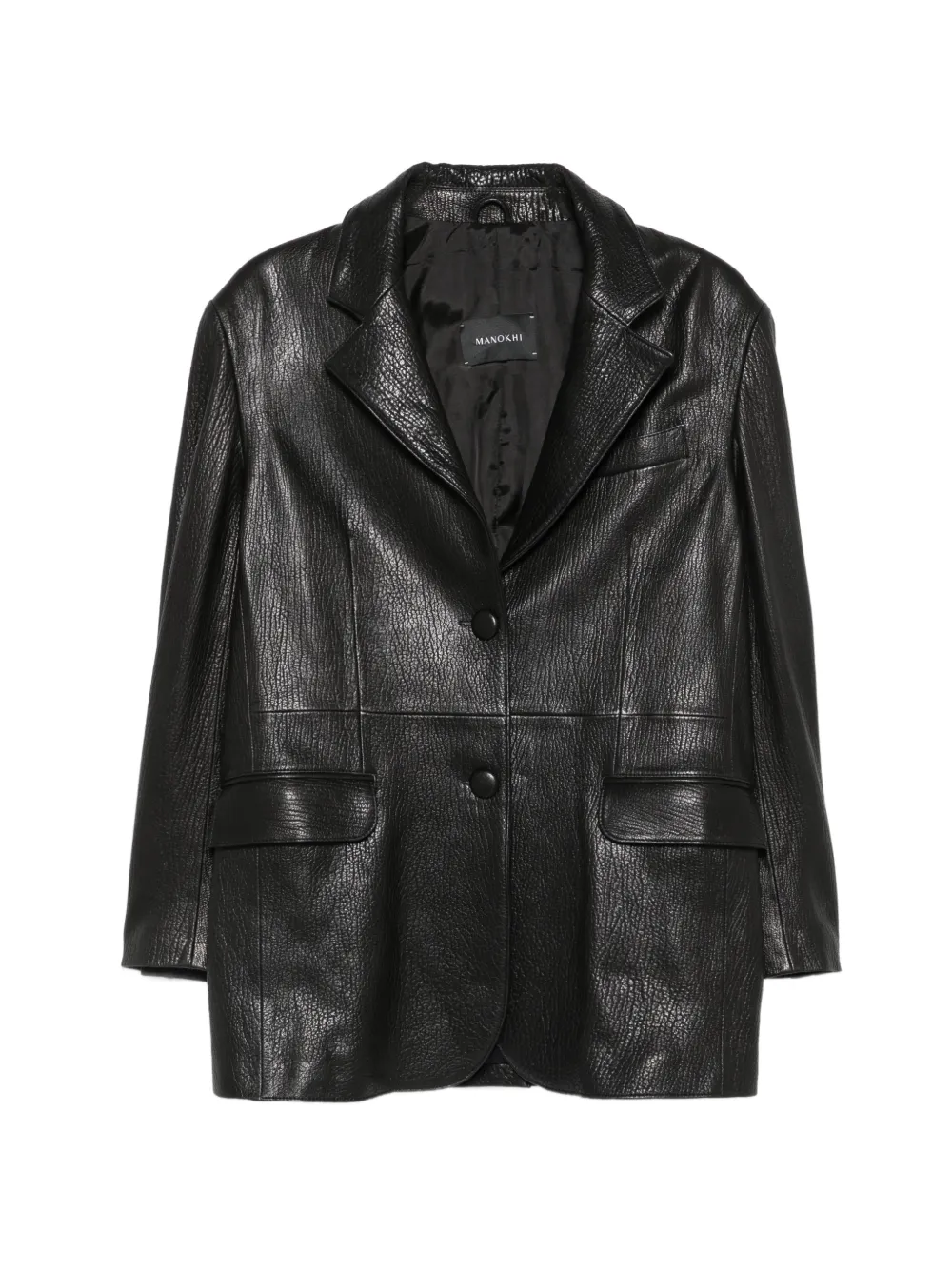 Manokhi grainy-effect button-fastening jacket - Nero