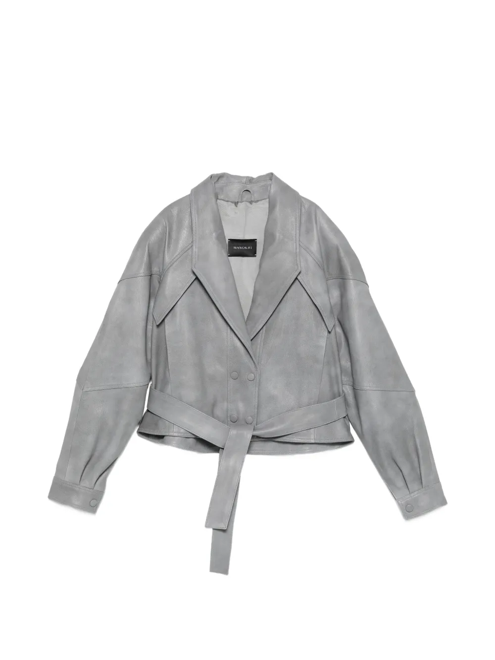 Manokhi Karo belted double-breasted jacket - Grigio