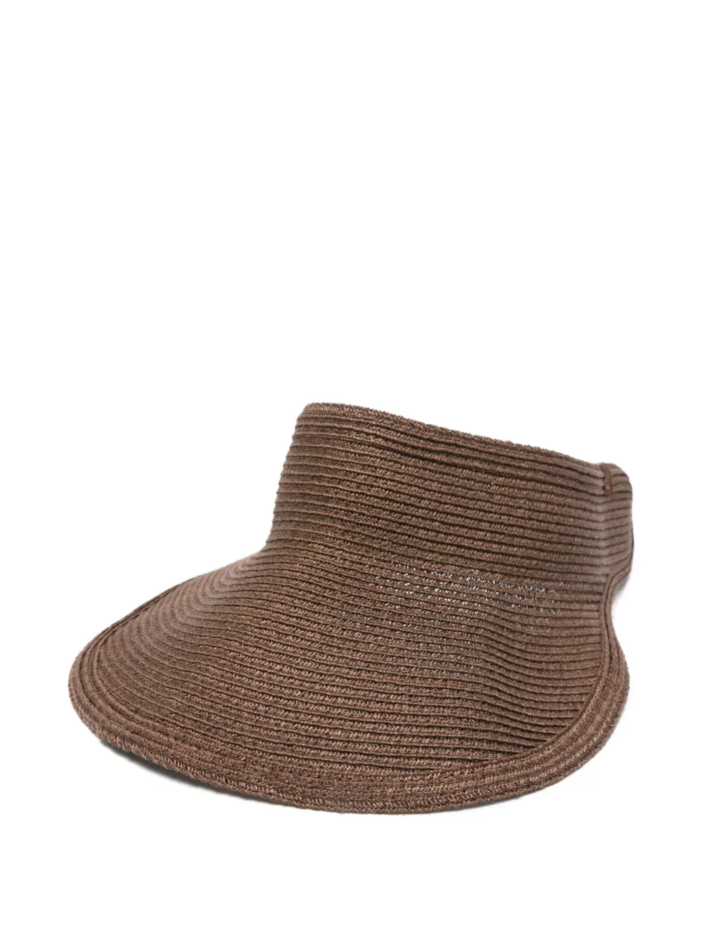 Borsalino Jasmine logo-plaque woven visor - Marrone