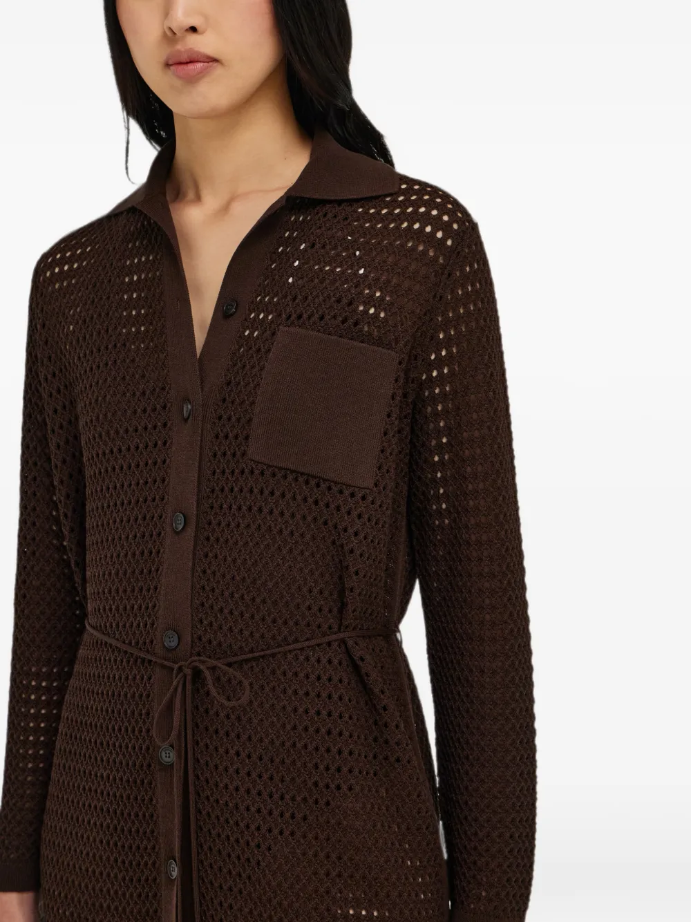 Ferragamo Gebreide blousejurk Bruin