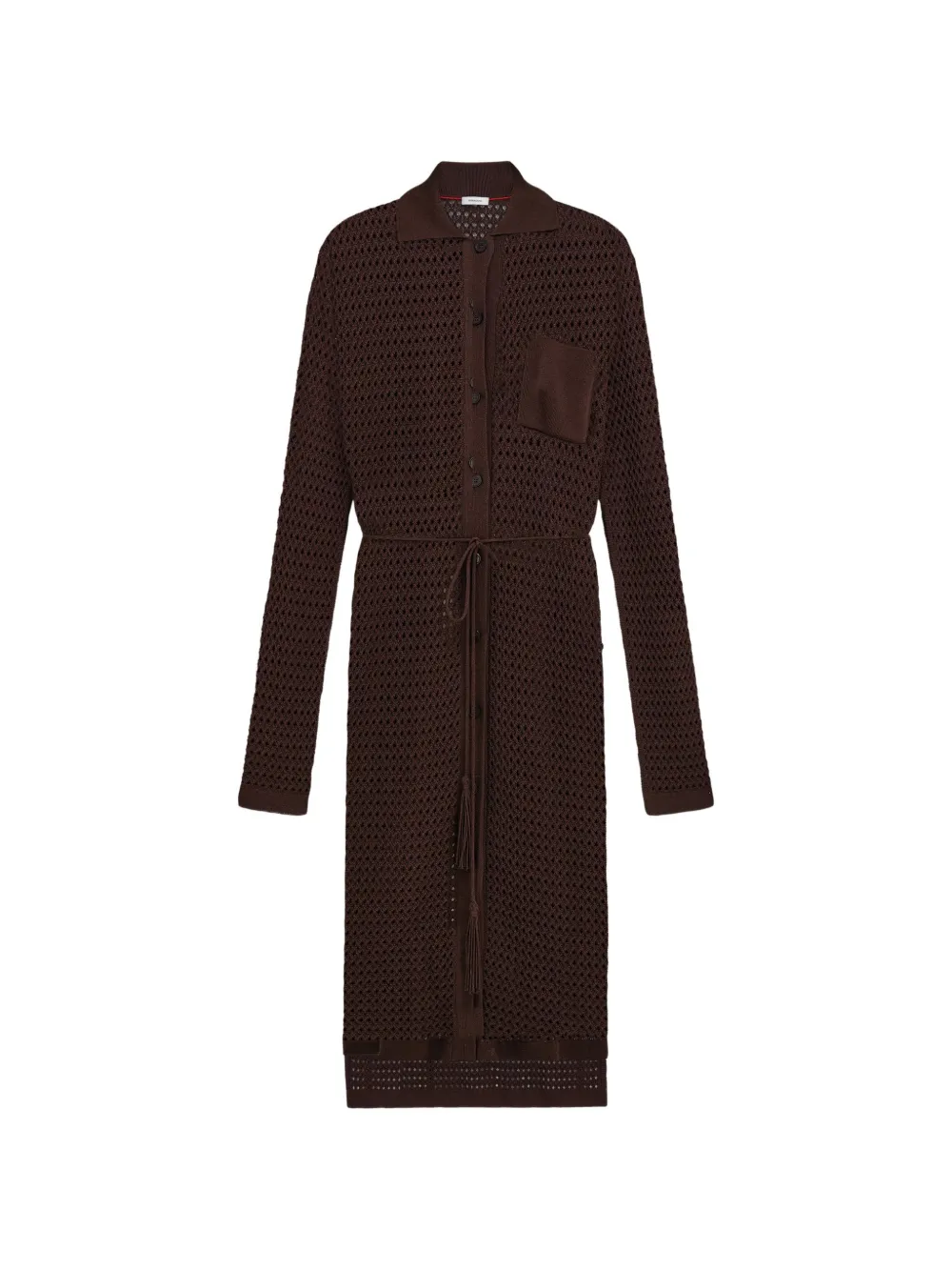 Ferragamo knitted shirt dress - Brown