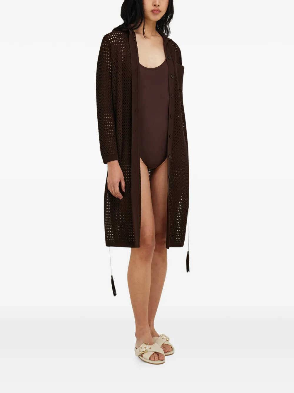 Ferragamo Gebreide blousejurk Bruin