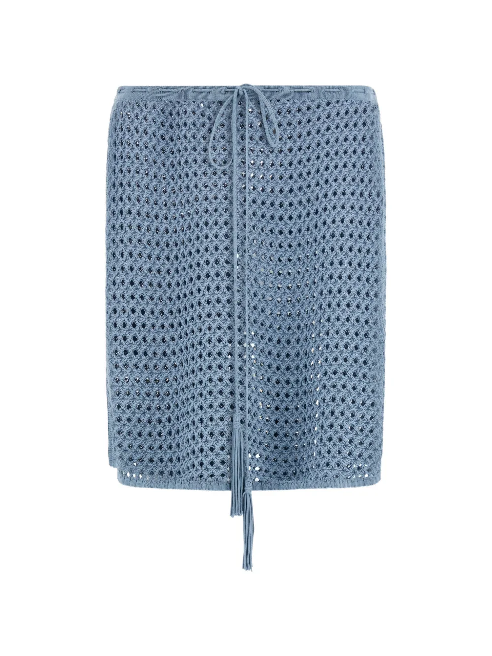 Ferragamo Kurzer Rock mit offenem Strickmuster - Blau