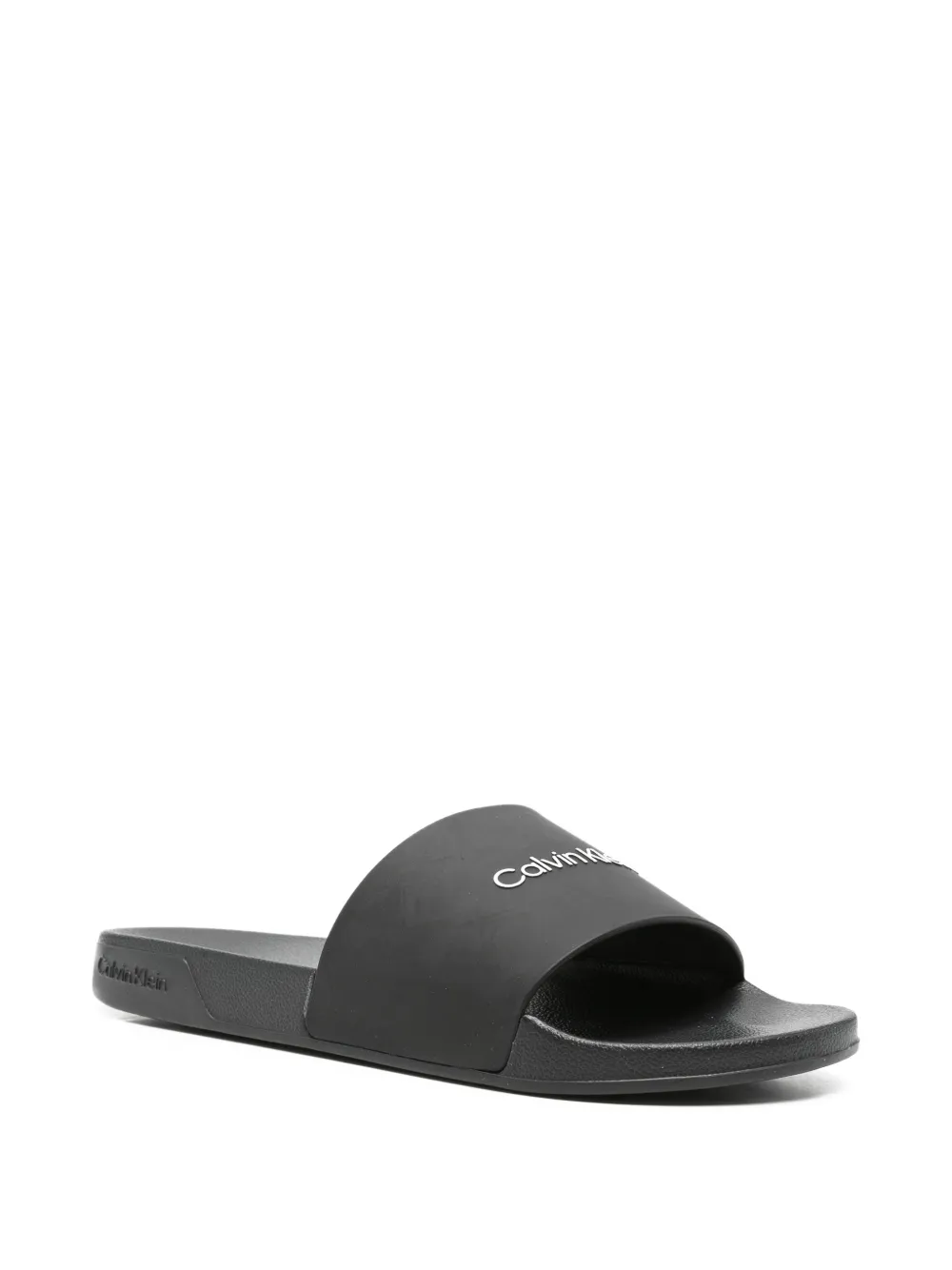Calvin Klein Slippers met logodetail Zwart