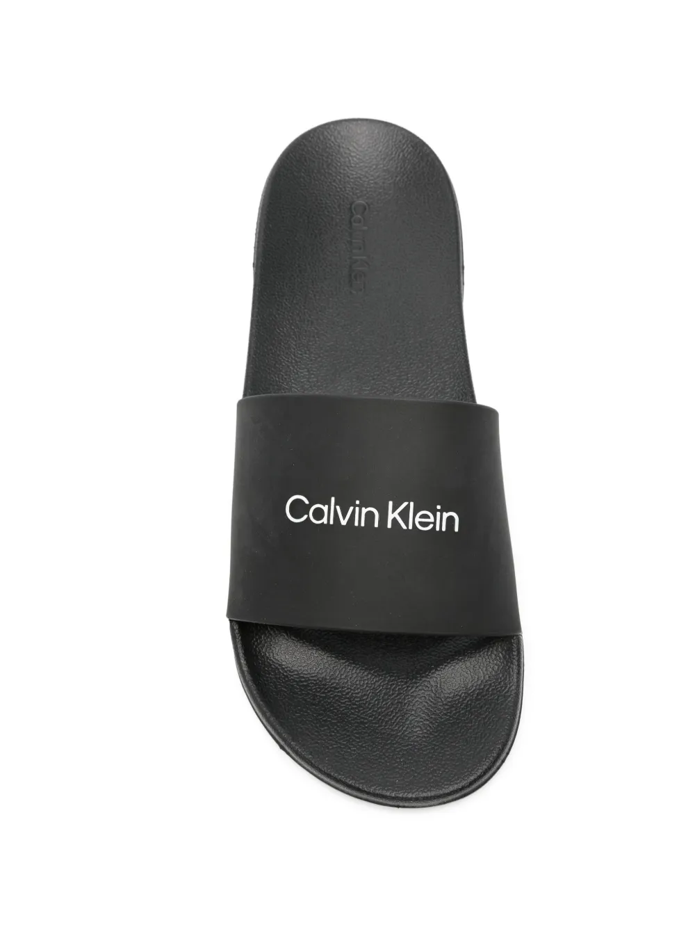 Calvin Klein Slippers met logodetail Zwart