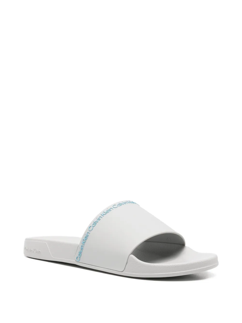 Calvin Klein Slippers met logodetail Grijs