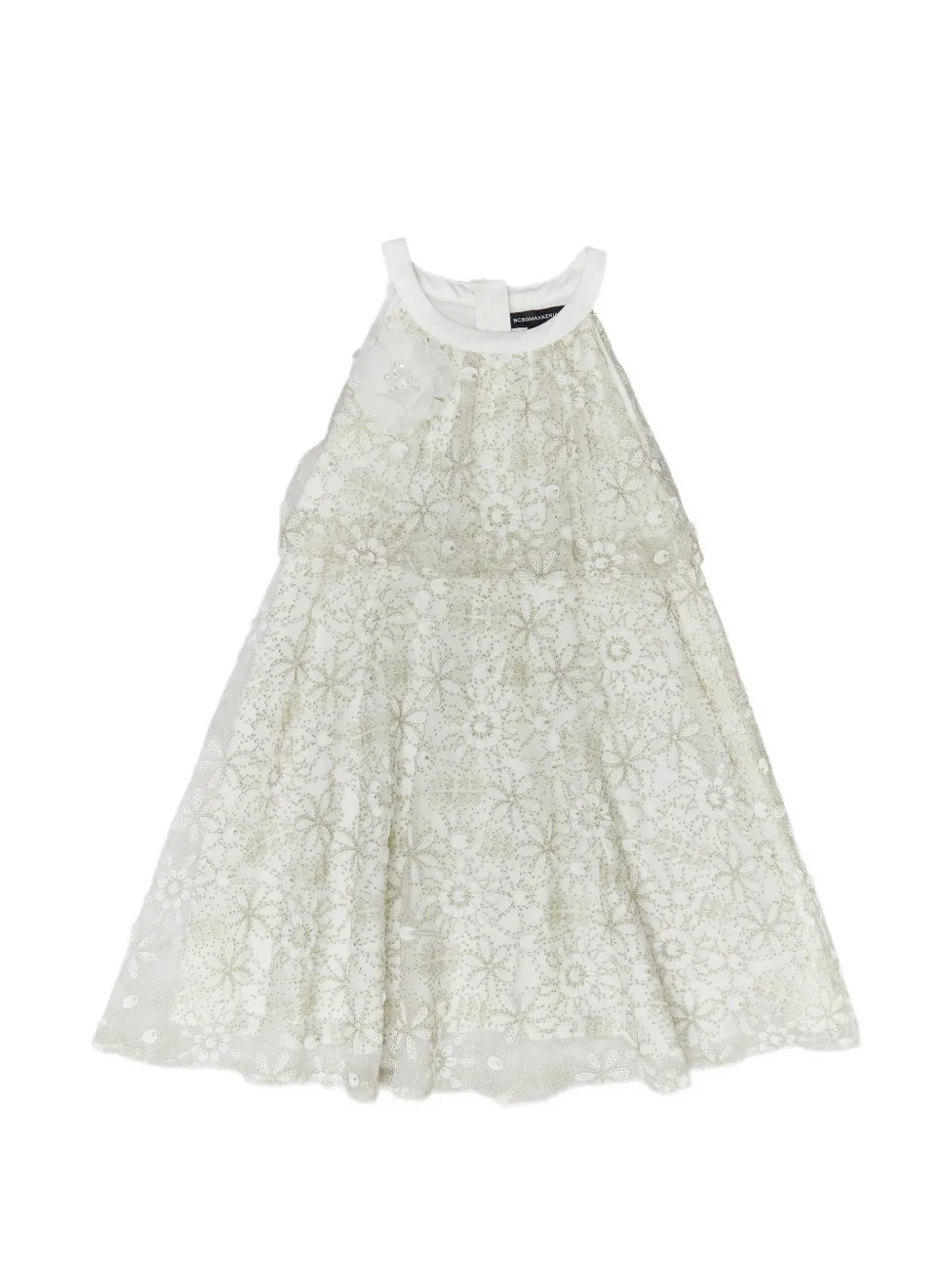 BCBG KIDS floral-lace layered dress - Bianco