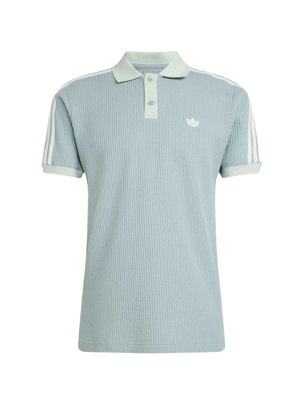 adidas waffle-knit logo-patch polo shirt - Blau