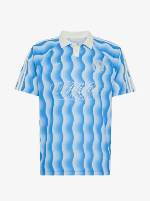 adidas wave-print polo shirt