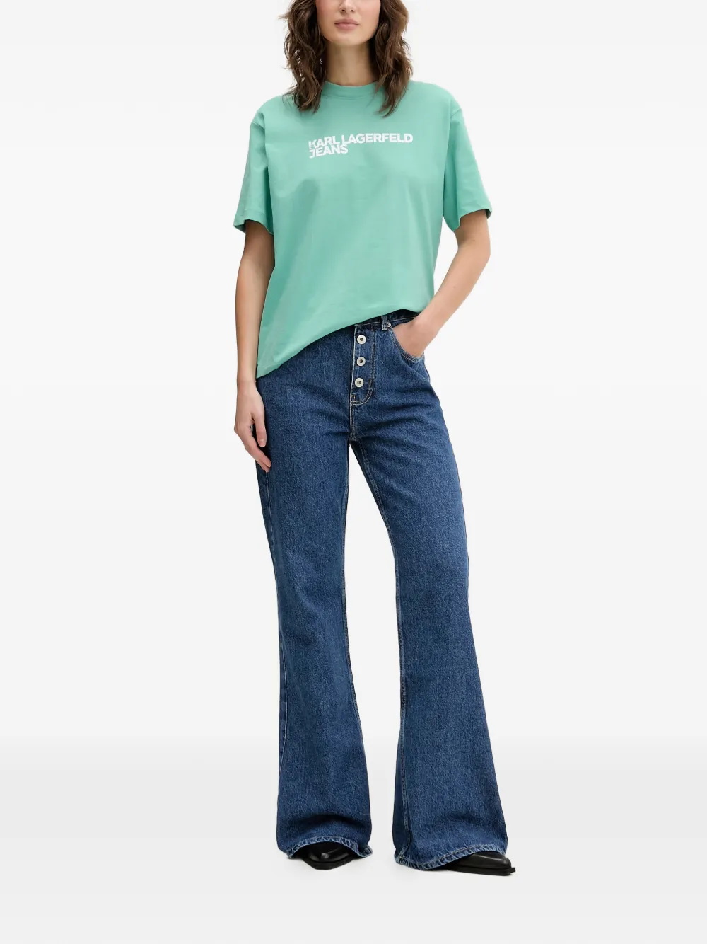 Karl Lagerfeld Jeans T-shirt met logoprint Groen