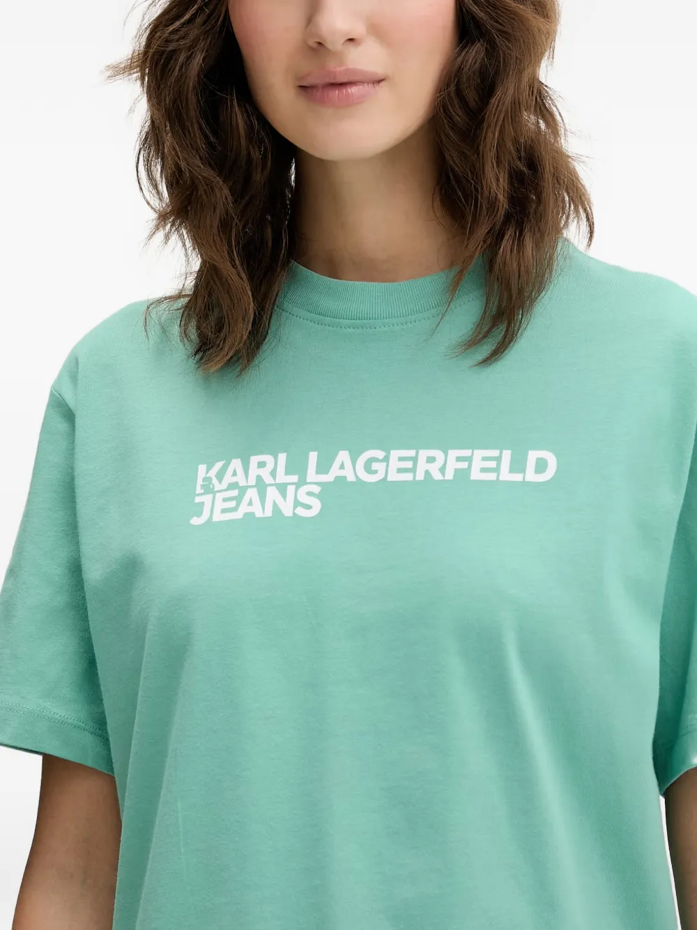 Karl Lagerfeld Jeans T-shirt met logoprint Groen