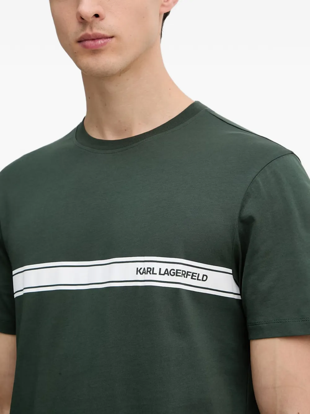 Karl Lagerfeld T-shirt met logoprint Groen