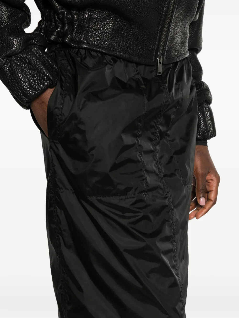 Saint Laurent Midi-rok met ruches Zwart