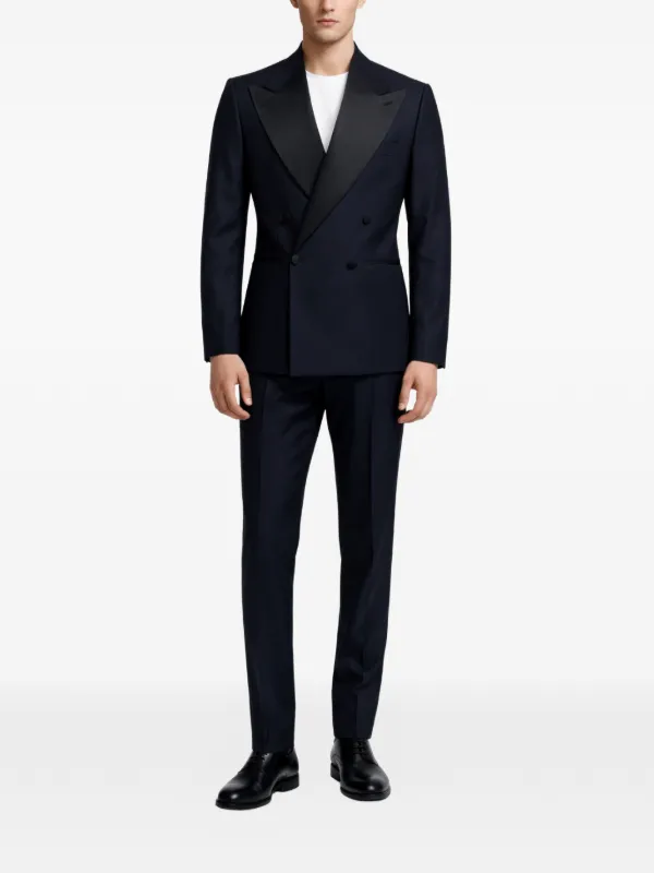 Loro Piana Pioner double-breasted Suit | Blue | FARFETCH