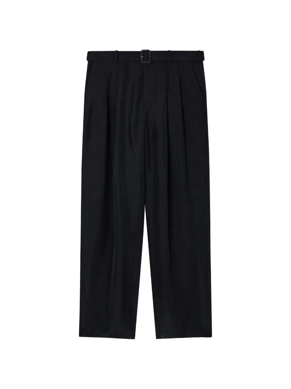 Emporio Armani Habutai belted pleated trousers - Nero