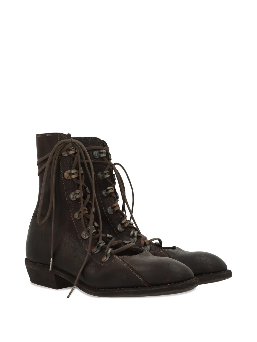 Guidi lace-up leather ankle boots Bruin