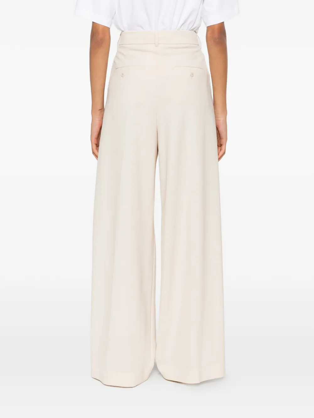 Weekend Max Mara Plooibroek met wijde pijpen Beige
