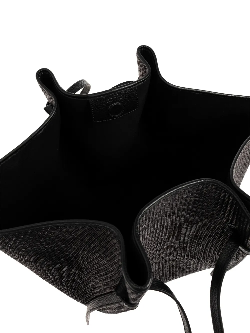 Yuzefi Mochi grote schoudertas met geknoopt detail en geweven design Zwart