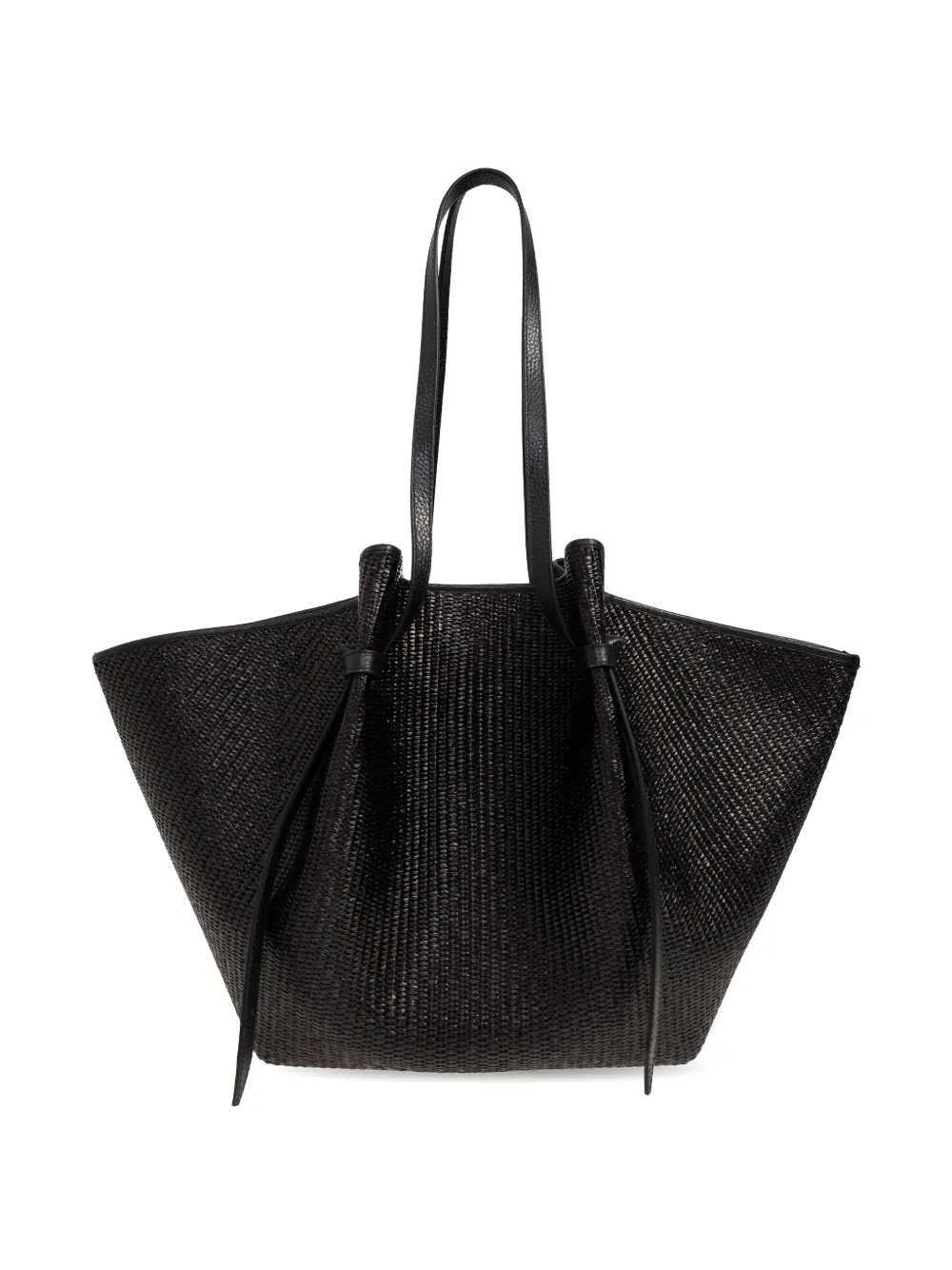 Yuzefi Large Mochi woven-design knotted-detail shoulder bag - Nero