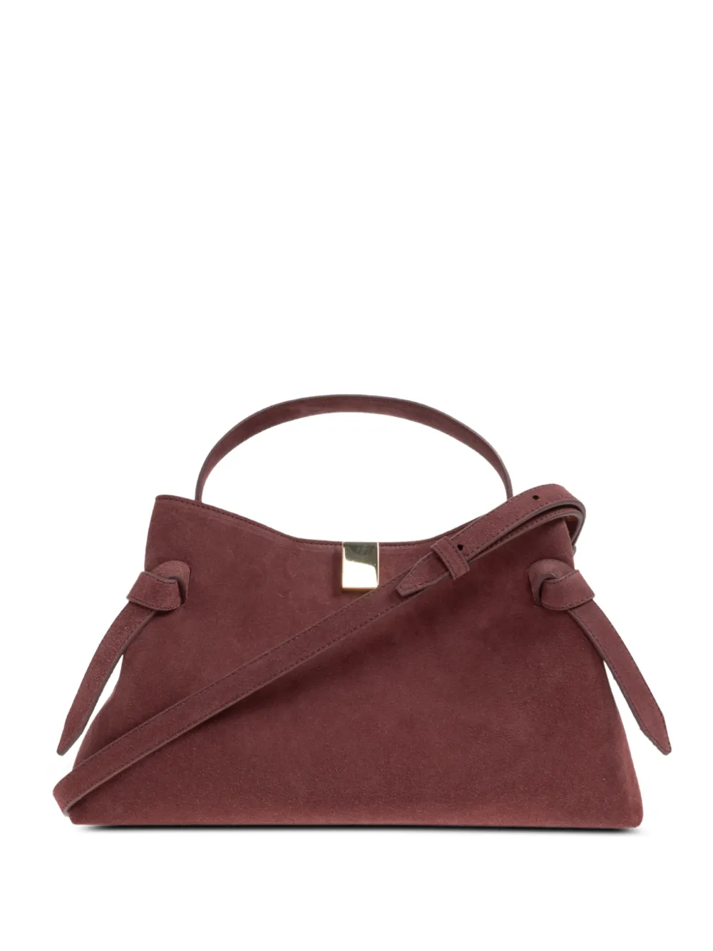 Yuzefi Gyoza knot-detail suede tote bag in Rot