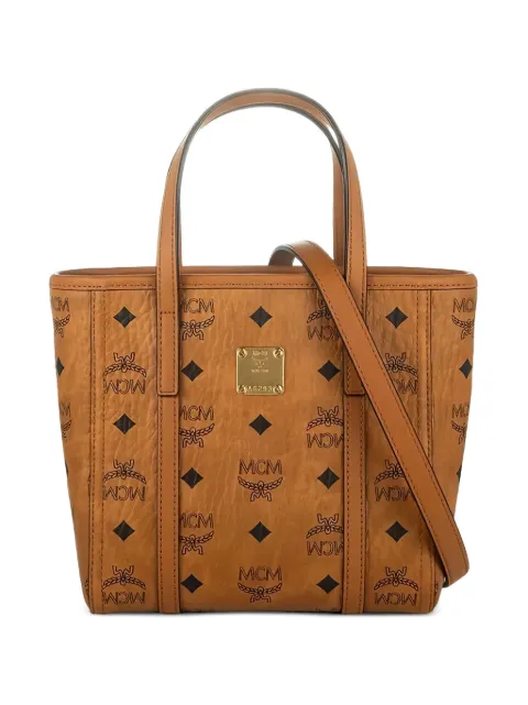MCM Visetos-print logo-plaque tote bag