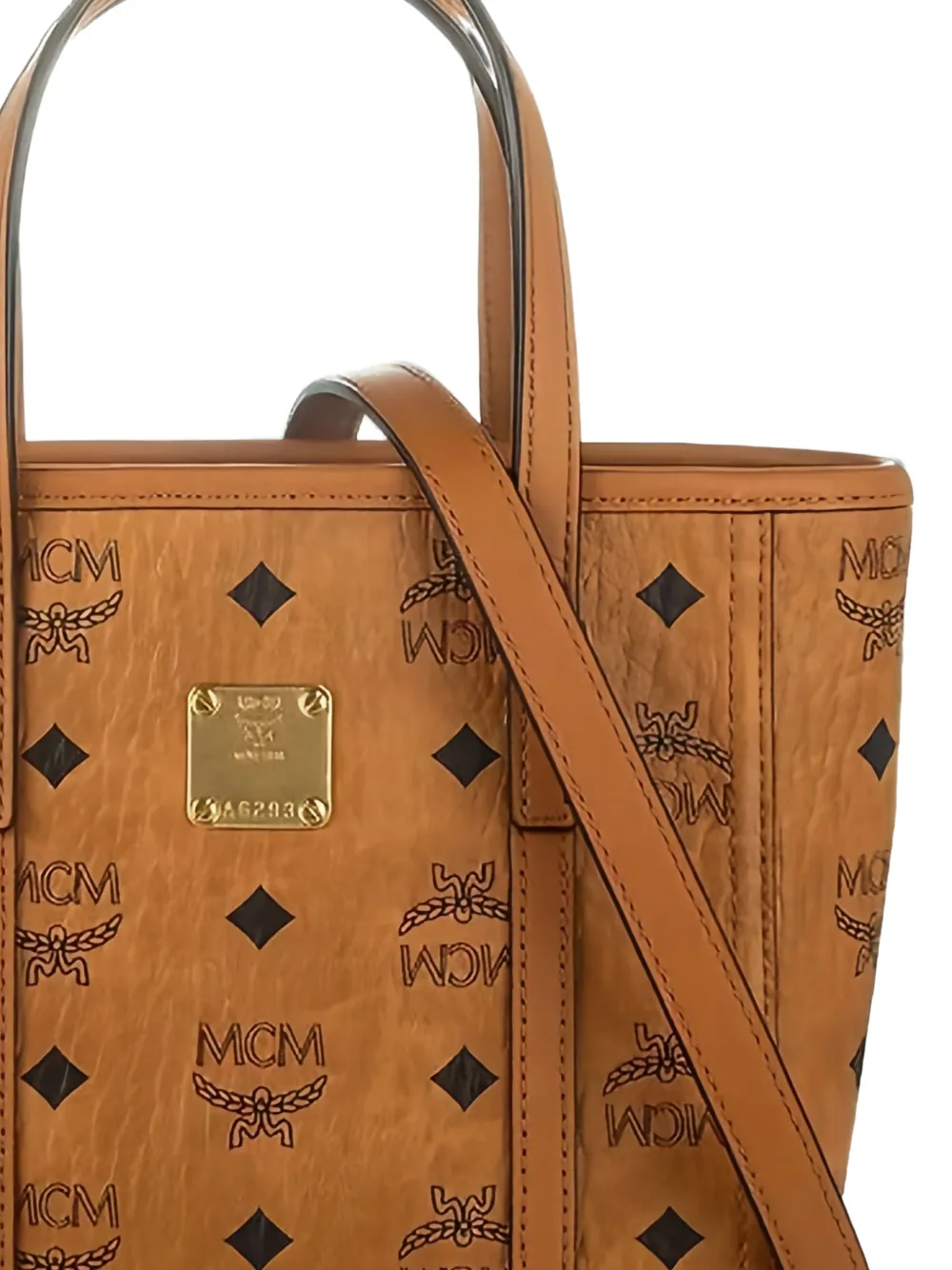 MCM Shopper met Visetos-print en logoplakkaat Bruin