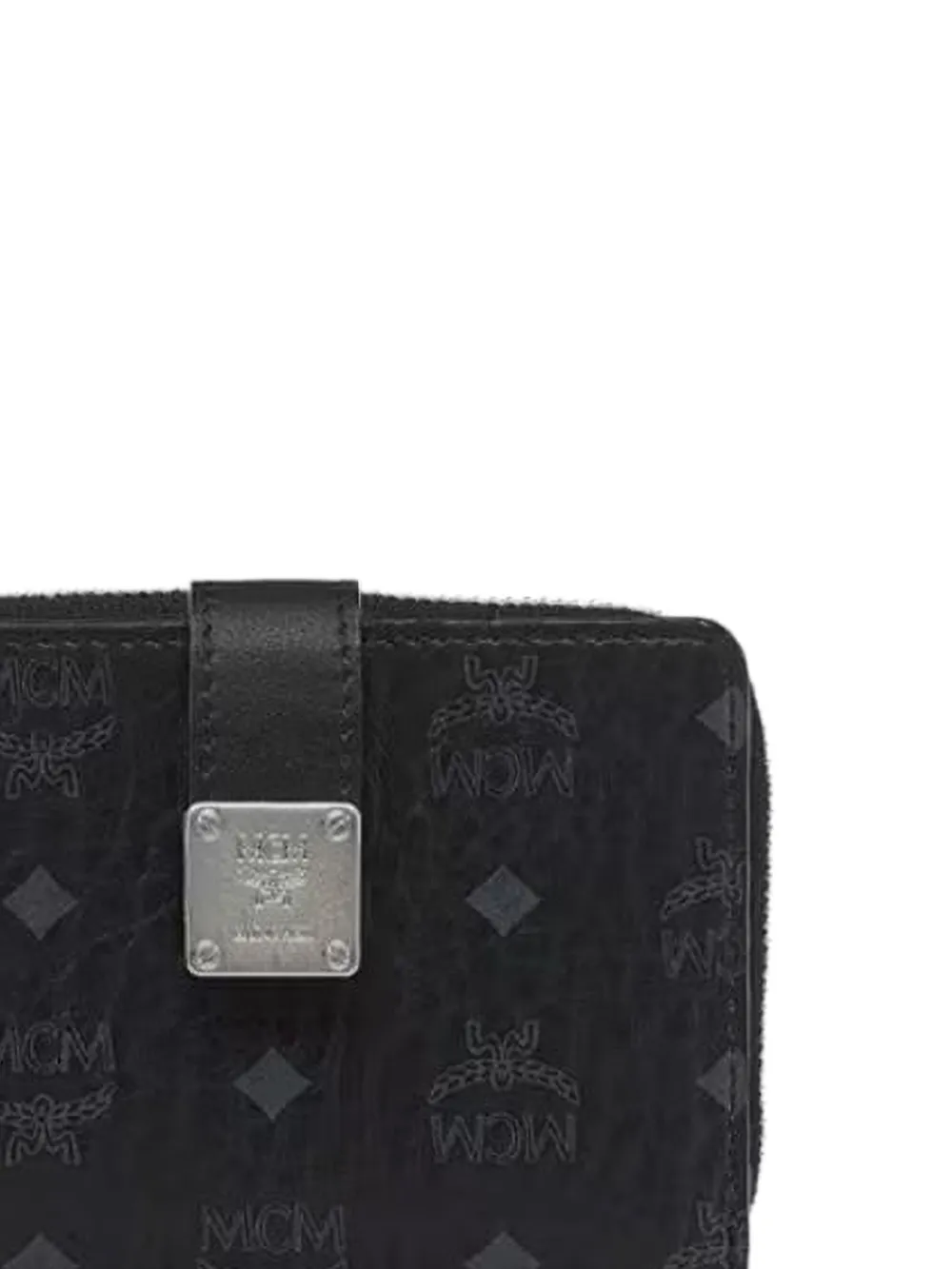 MCM Portemonnee met logoplakkaat en print Zwart