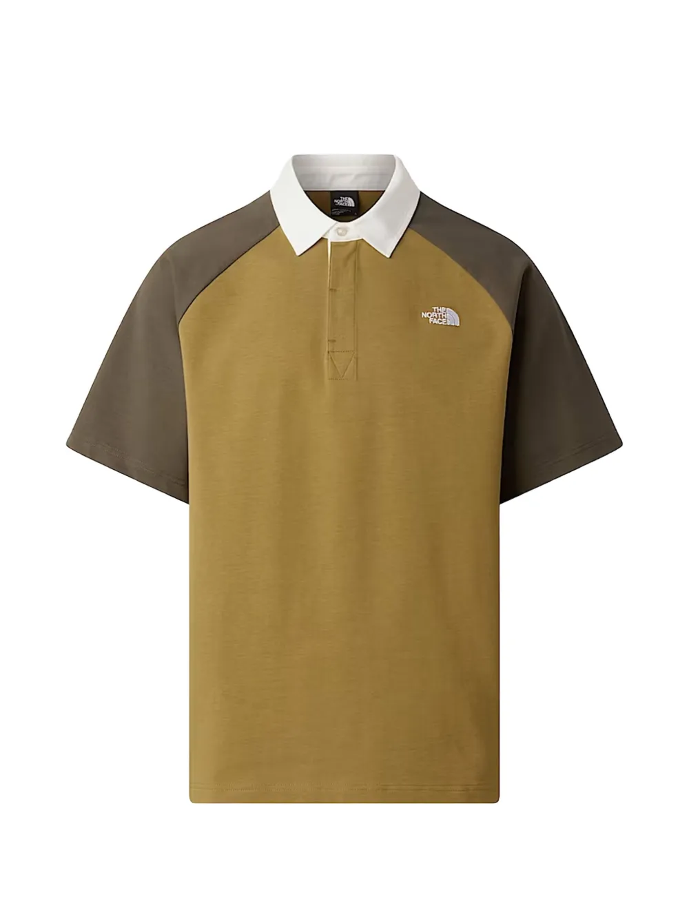 The North Face colour-block raglan-sleeve polo shirt - Verde