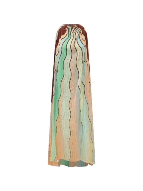 KOSE Julia abstract-print halterneck dress