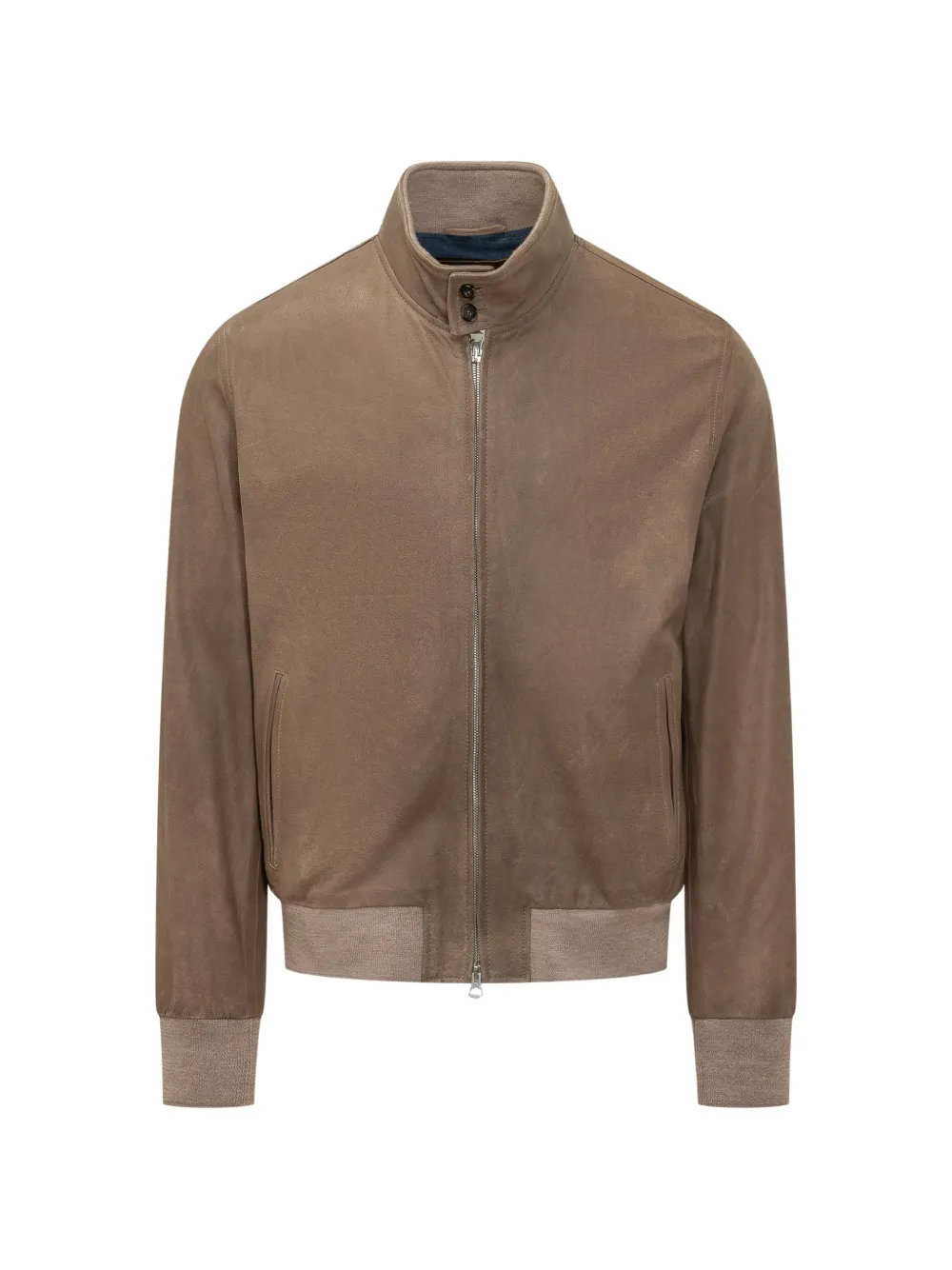 Renzo Romagnoli high-neck leather bomber jacket - Neutrals