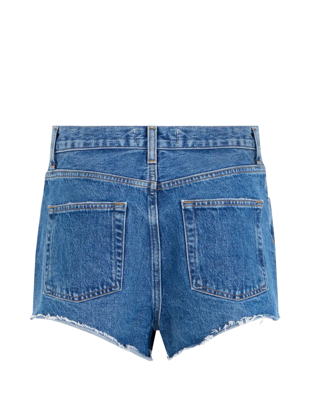 Agolde Ridley Frayed-edge Denim Shorts in Blue, view 2