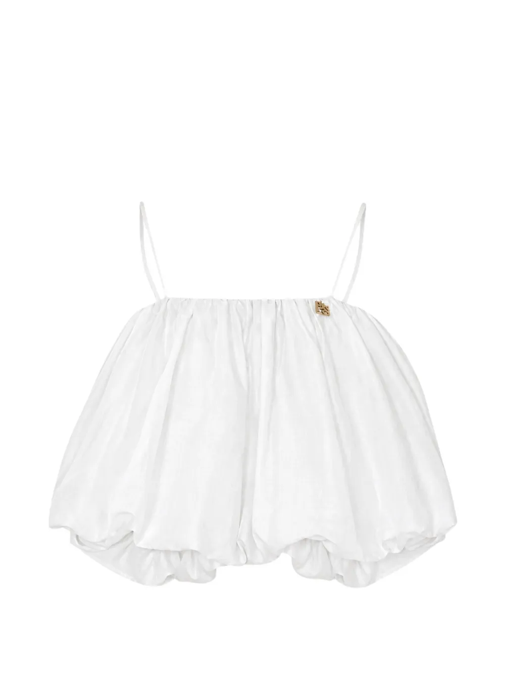 Pinko Kids logo-plaque bubble-hem top - Bianco