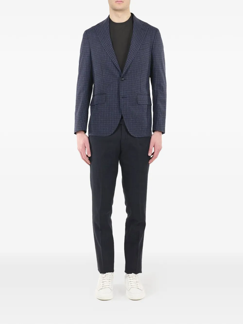 Al Duca D Aosta 1902 Geruite blazer met enkele rij knopen Blauw