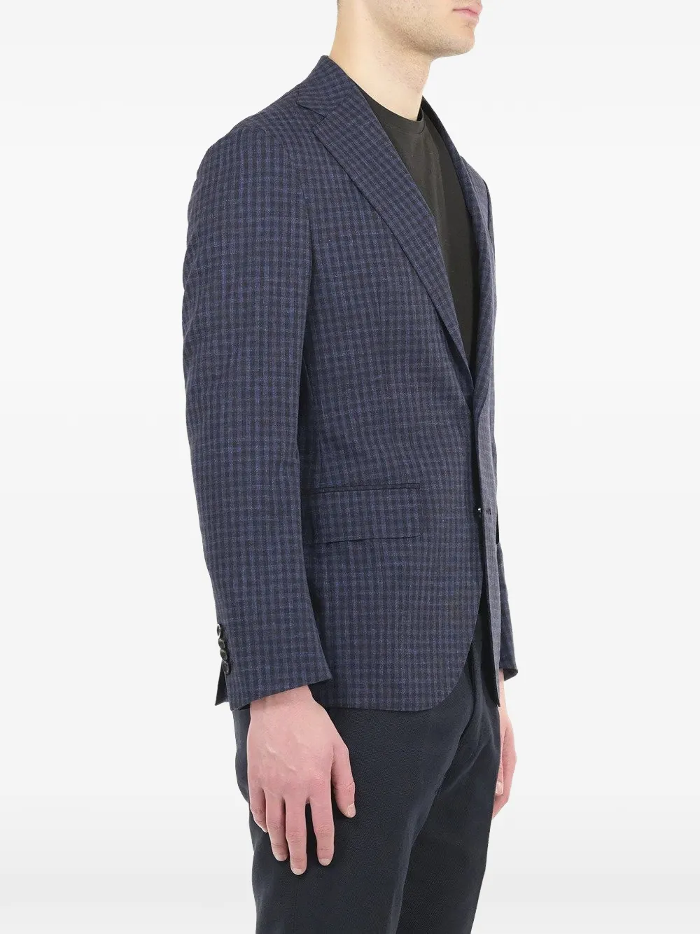 Al Duca D Aosta 1902 Geruite blazer met enkele rij knopen Blauw