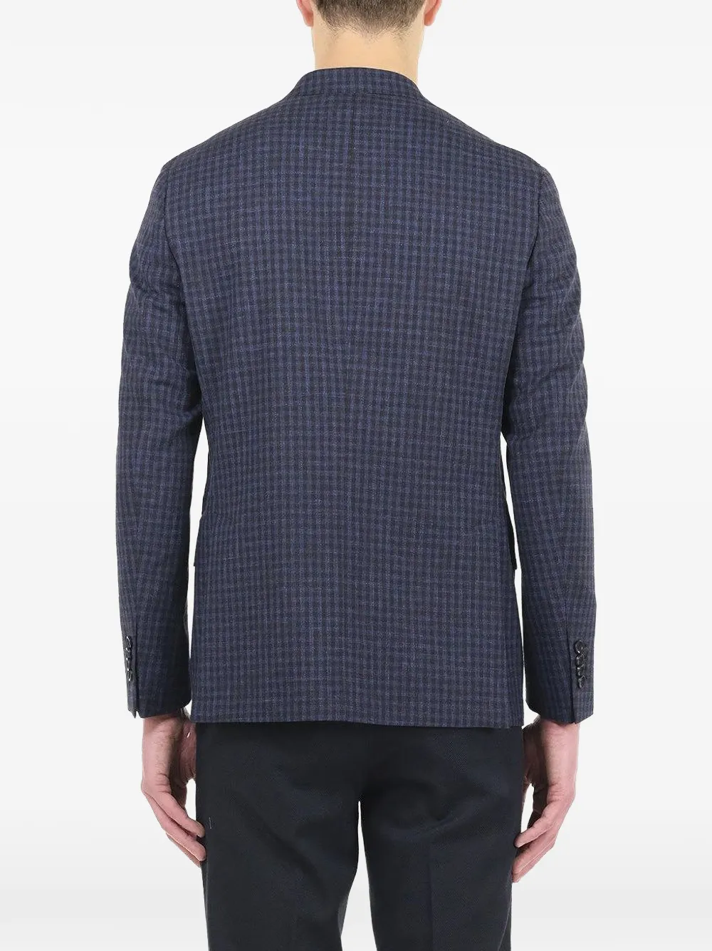 Al Duca D Aosta 1902 Geruite blazer met enkele rij knopen Blauw