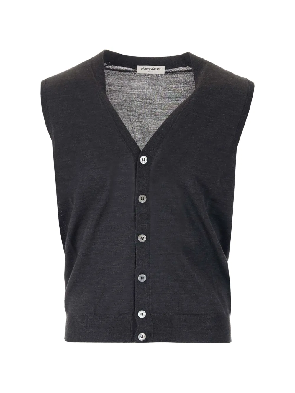 Al Duca D’Aosta 1902 V-neck button-up sleeveless cardigan - Grigio