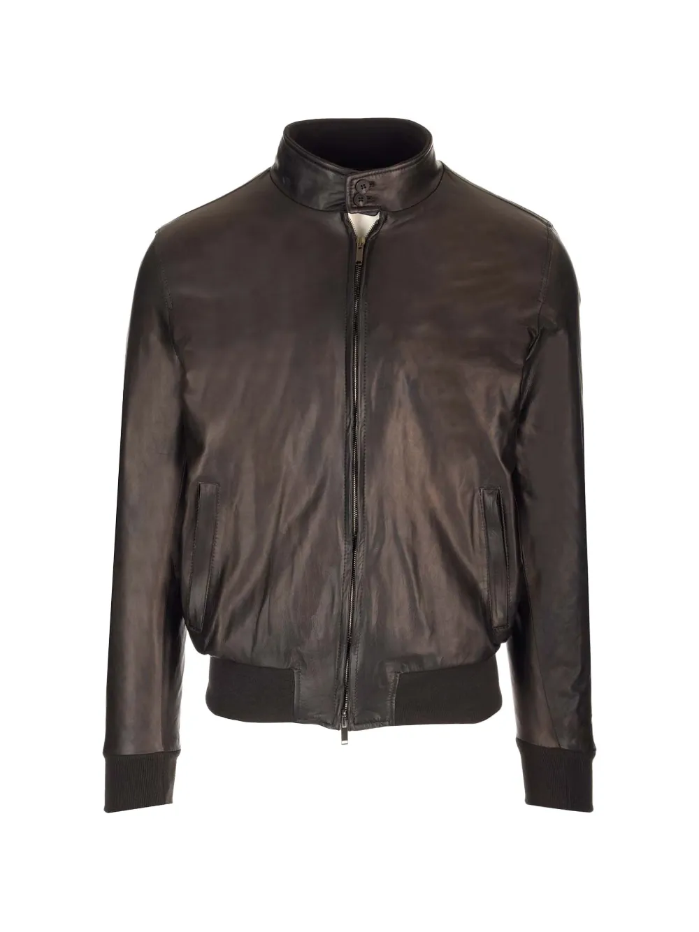 Al Duca D’Aosta 1902 leather biker jacket - Marrone