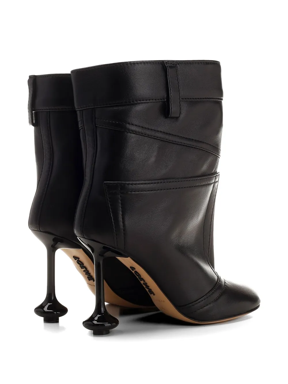 LOEWE Toy petal-toe leather ankle boots Zwart