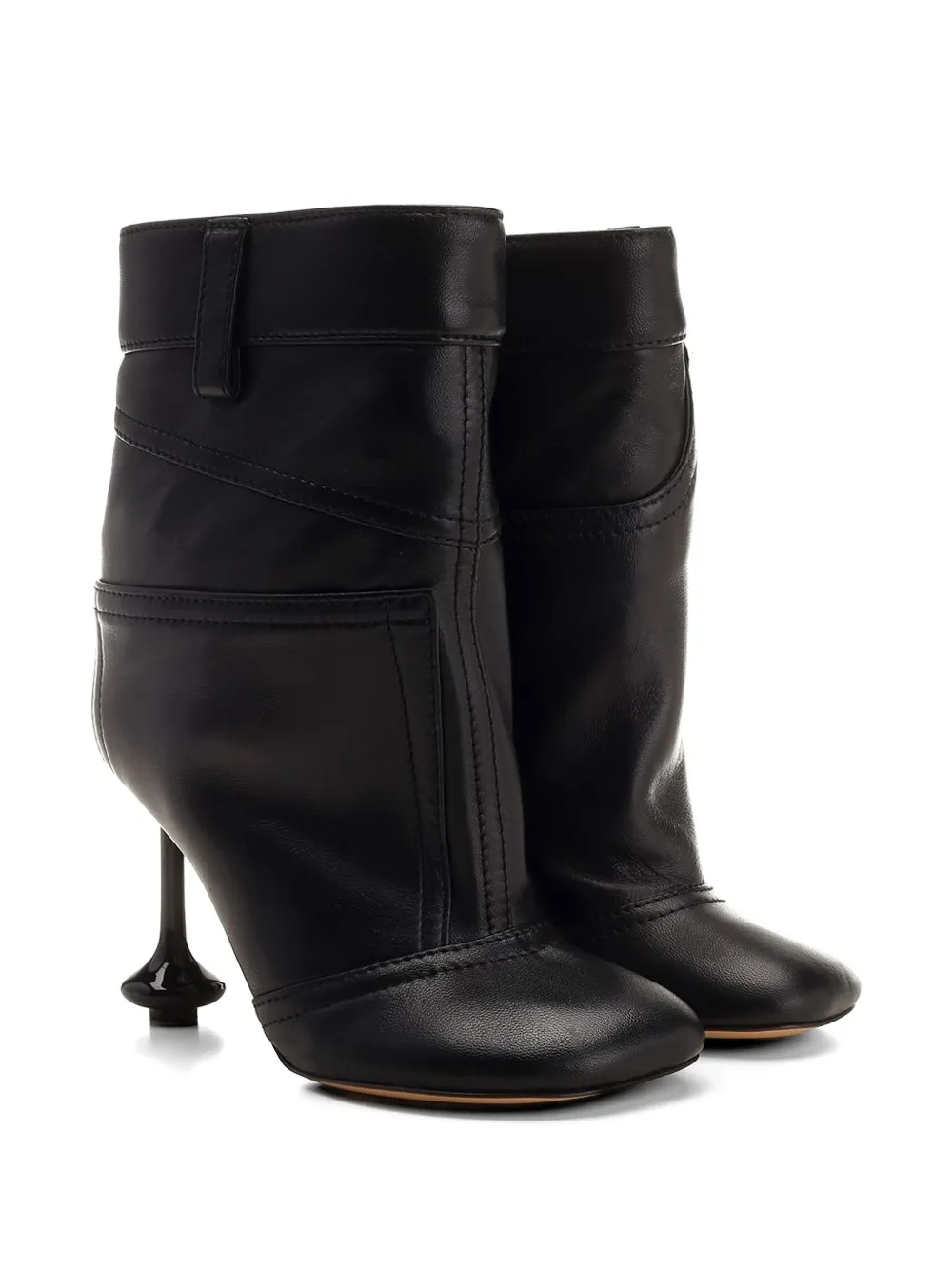 LOEWE Toy petal-toe leather ankle boots Zwart