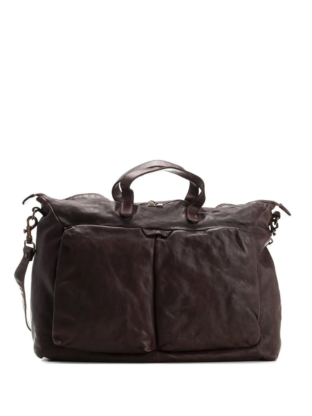 Al Duca D’Aosta 1902 Helmet 26 leather messenger bag - Marrone
