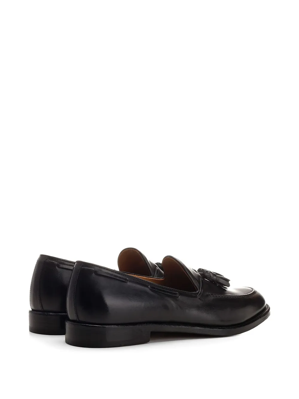 corvari tassel-detail leather boat shoes Zwart