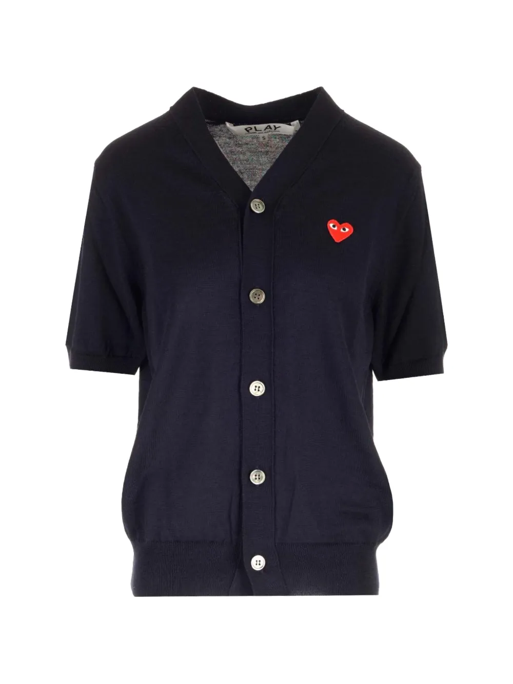 Comme Des Garçons Play short-sleeve Play heart cardigan - Blu