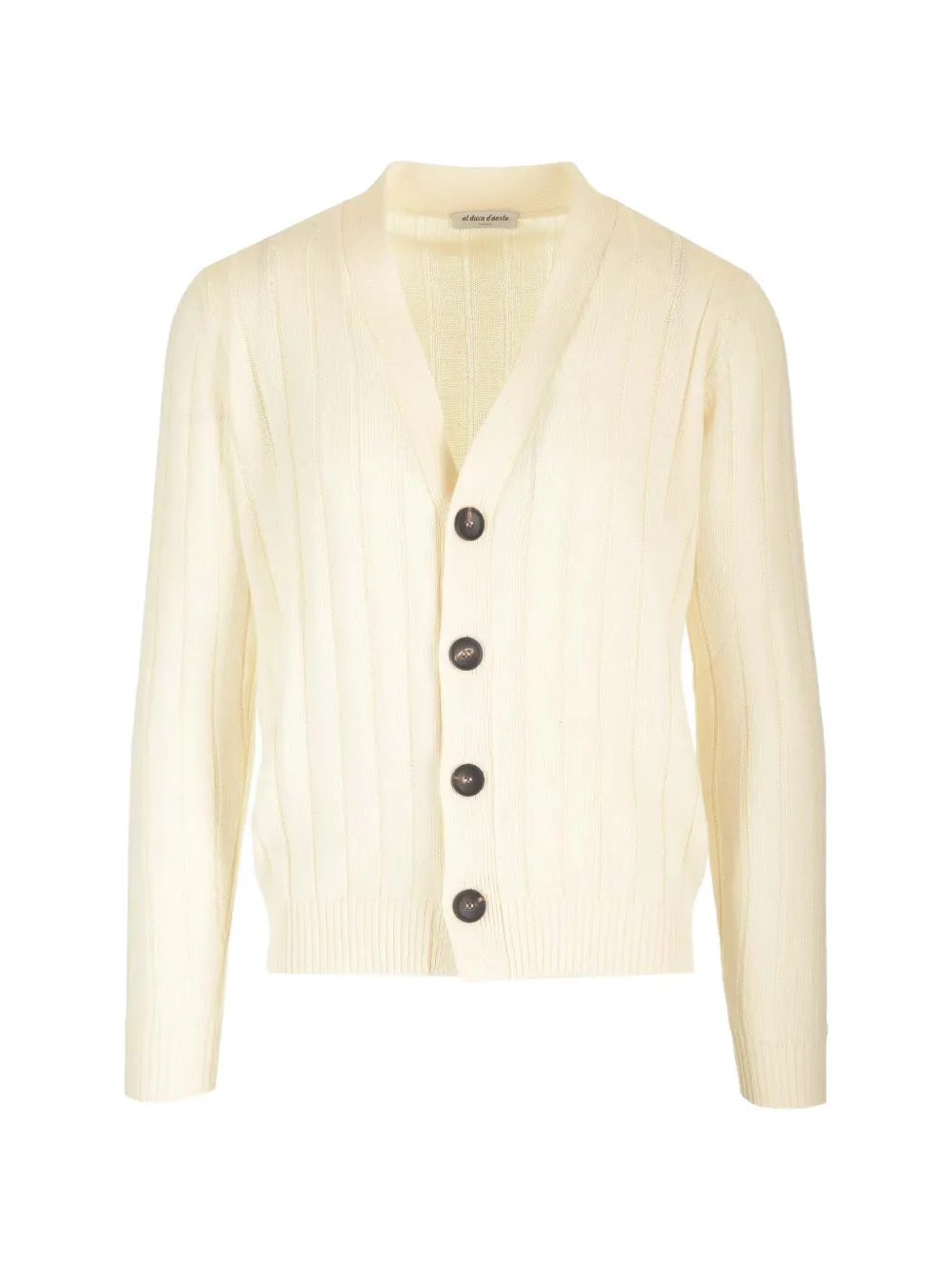 Al Duca D’Aosta 1902 ribbed-knit V-neck cardigan - Nude