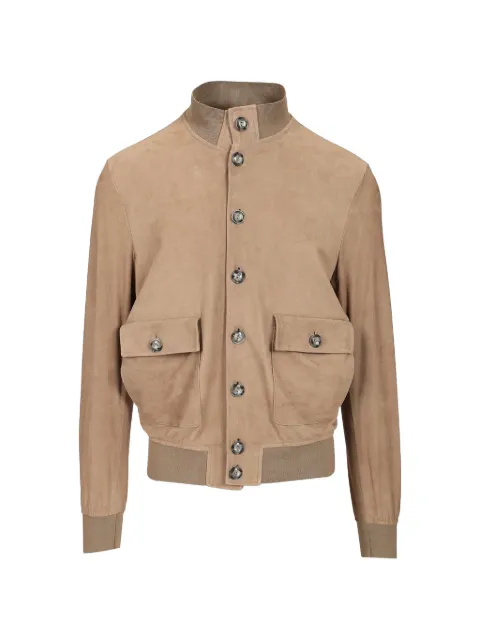 Al Duca D’Aosta 1902 suede-finish button-up jacket