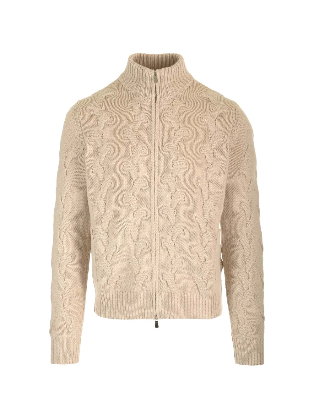 Al Duca D’Aosta 1902 cable-knit zip-up cardigan - Nude