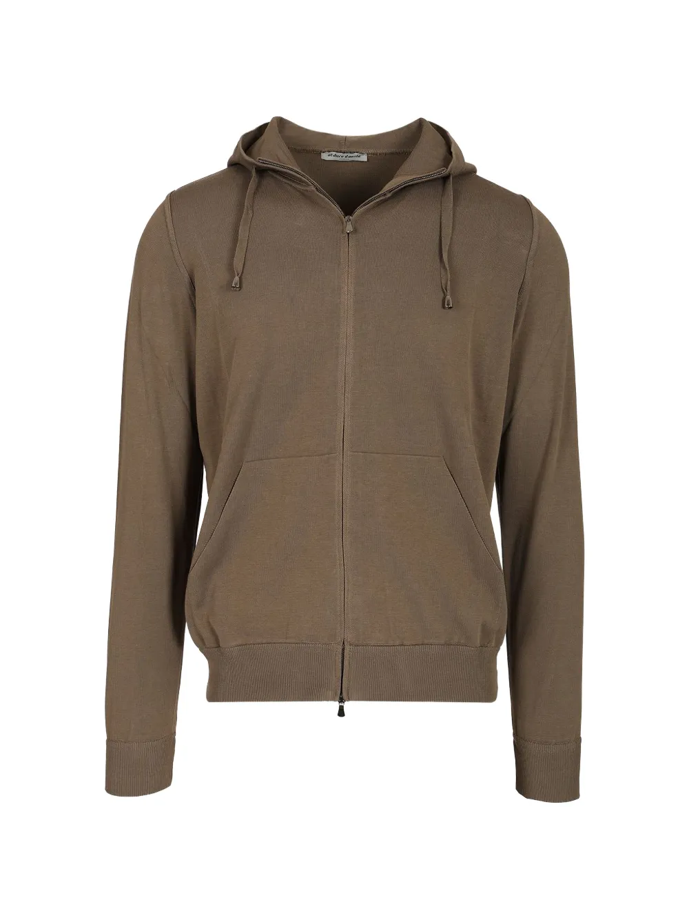 Al Duca D’Aosta 1902 zip-up drawstring hoodie - Brown
