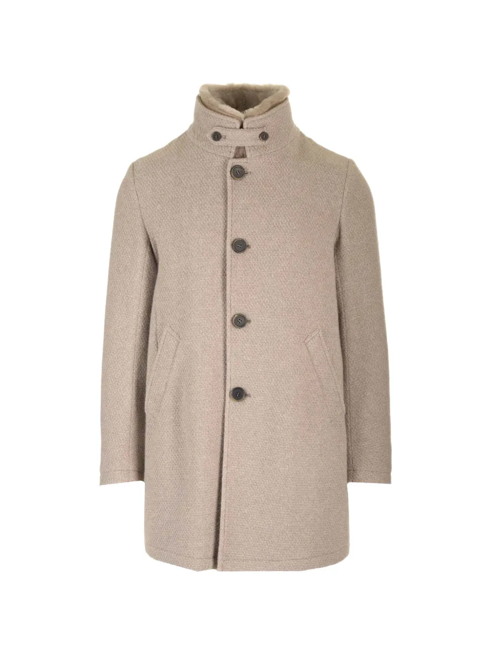 Al Duca D’Aosta 1902 faux-fur-collar single-breasted coat - Toni neutri