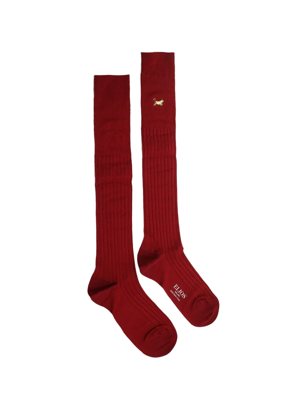 Elios Milano Toro embroidered ribbed socks - Rosso